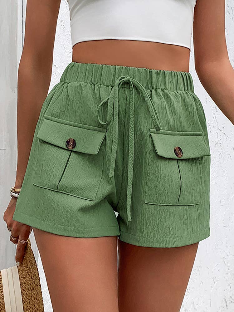 Drawstring Shorts with Double Pockets