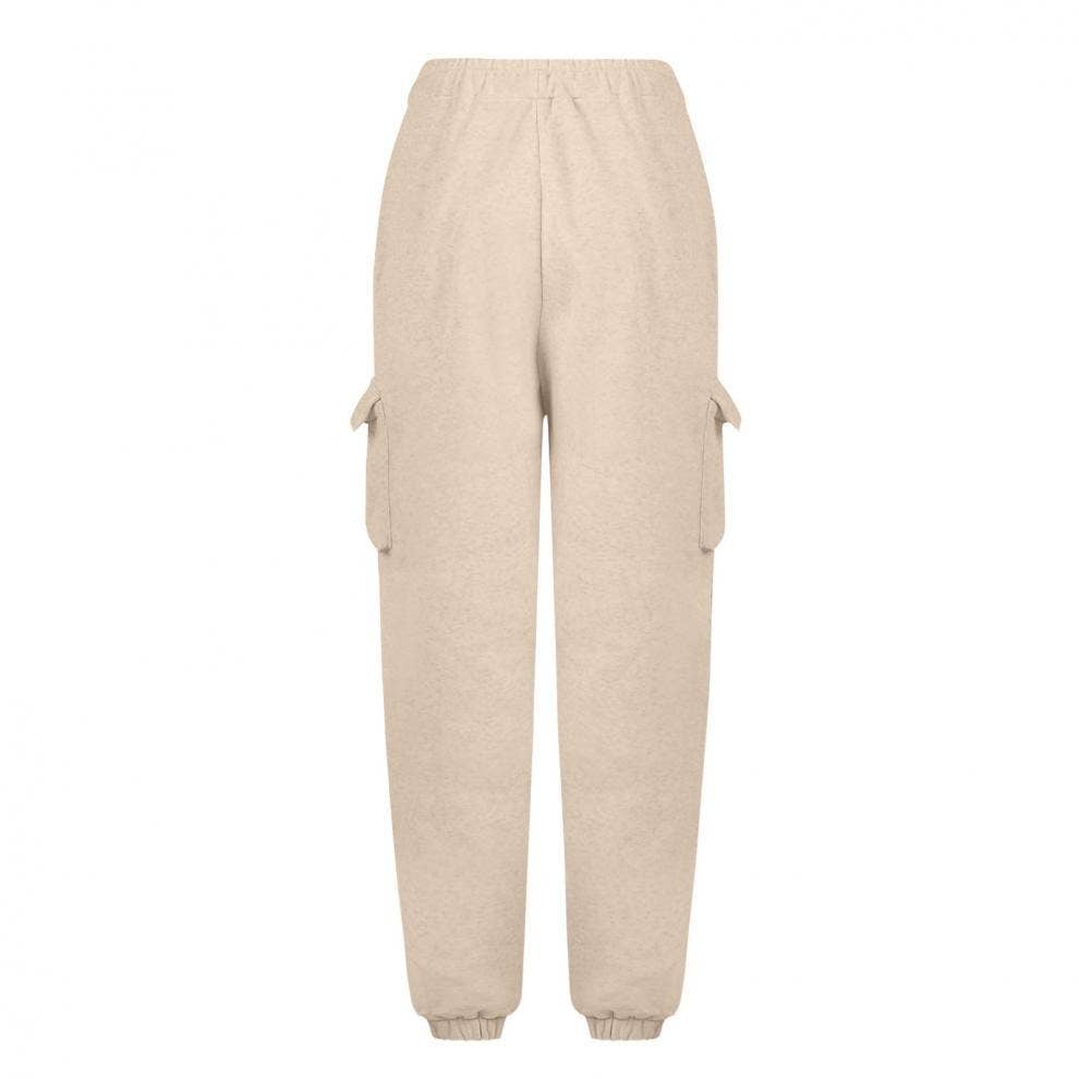 Solid-color straight-leg wide-leg sweatpants