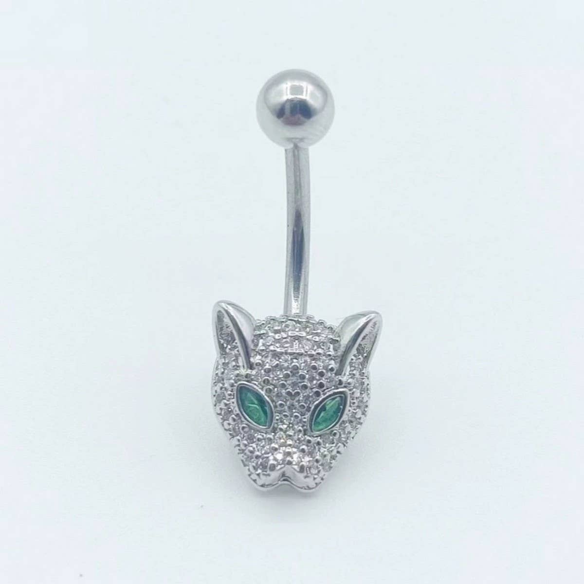 Leopard Head CZ Belly Ring ? Bold Piercing Jewelry