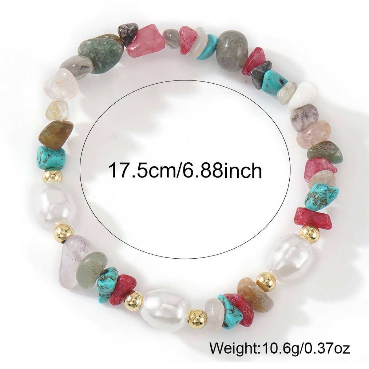 IMITATION PEARL SEMI-PRECIOUS STONE BRACELET