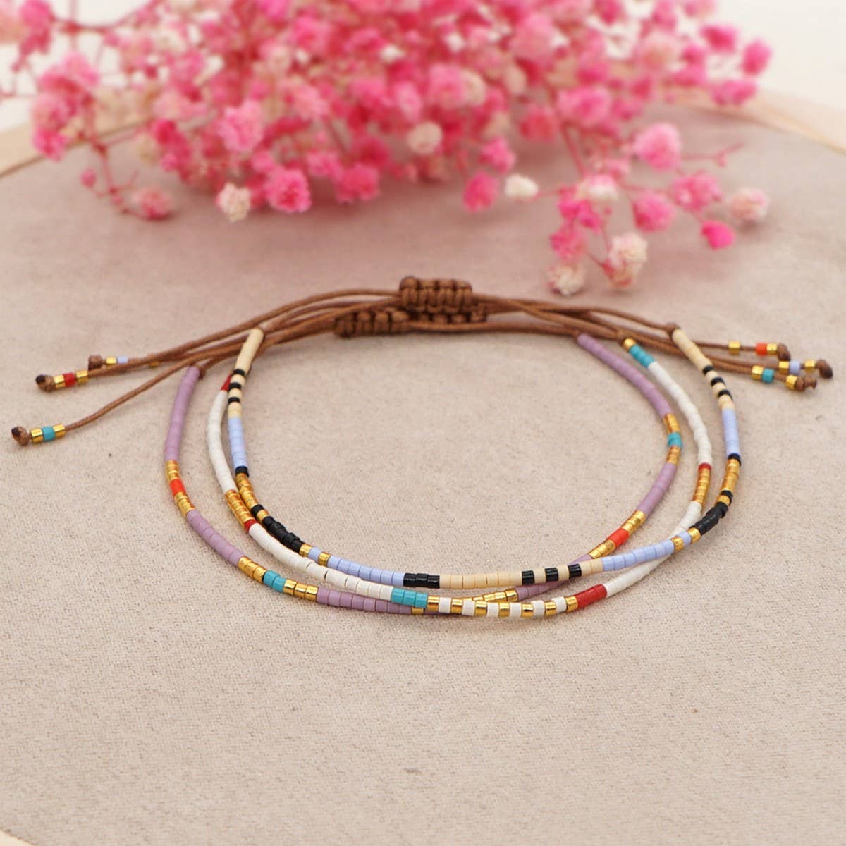 HAND-WOVEN MILLET BEADED STACKING BRACELET