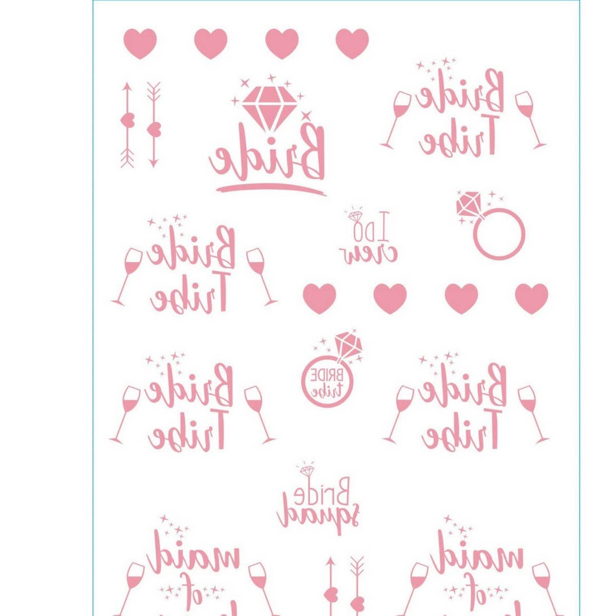Rose Gold Bride Tattoos ? Metallic Party Stickers