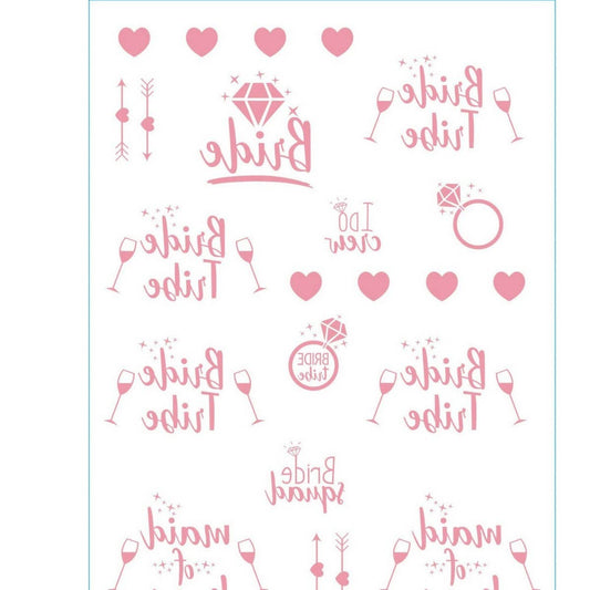 Rose Gold Bride Tattoos ? Metallic Party Stickers