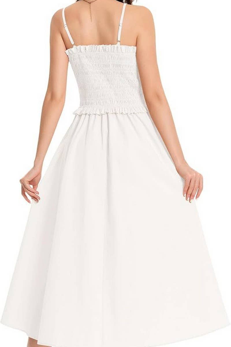 CWDMD5855_SOLID SLIM FIT WAIST TIE STRAP MAXI DRESS