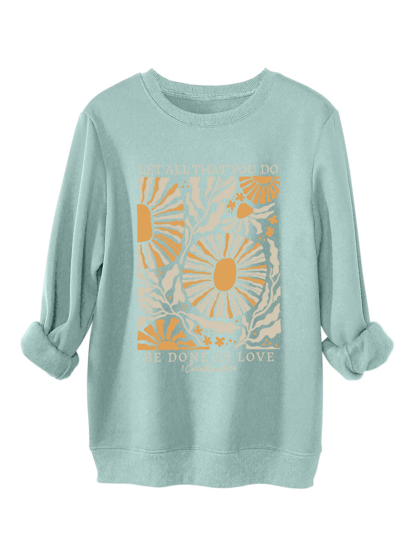 Fashion printed loose round-neck pullover hoodie