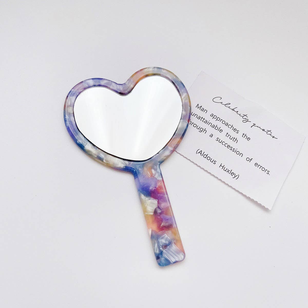 Retro Acetate Compact Mirror Geometric/Heart_CWMM6373