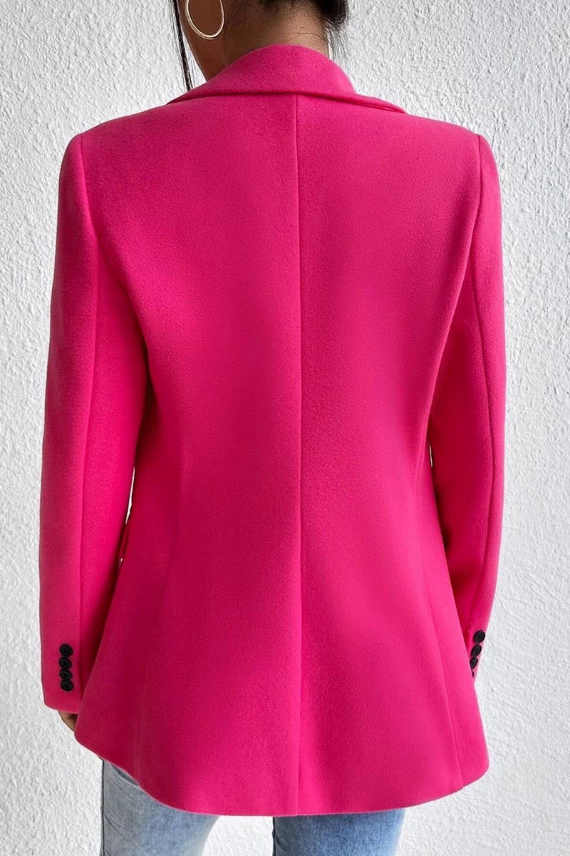 CWOCO00232_SOLID COLOR LAPEL SLIM-FIT TWEED SUIT JACKET