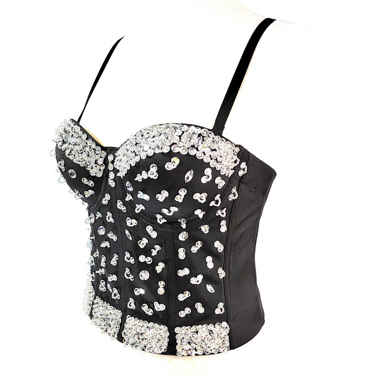NEW SLIM FIT SEQUINED HERRINGBONE CORSET