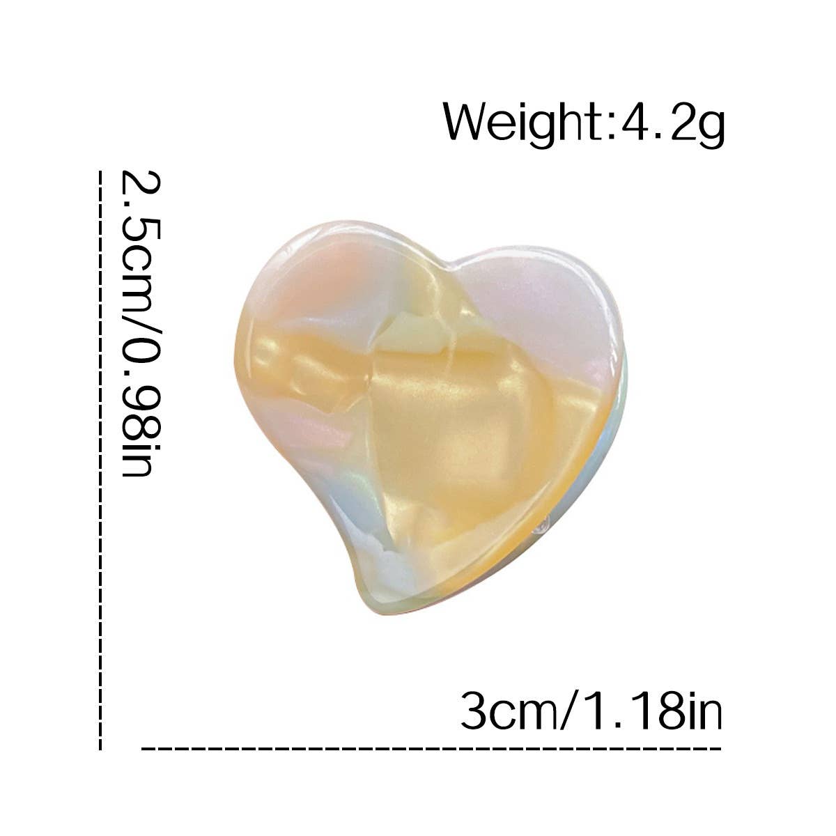 Cute acetic acid heart-shaped small clipper