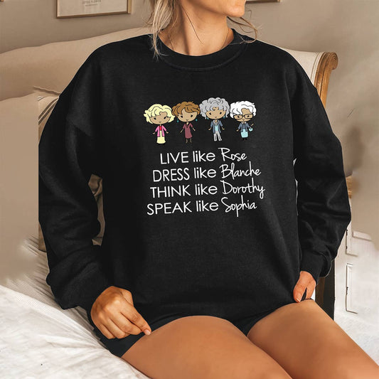 live like letter cartoon printed loose hoodie