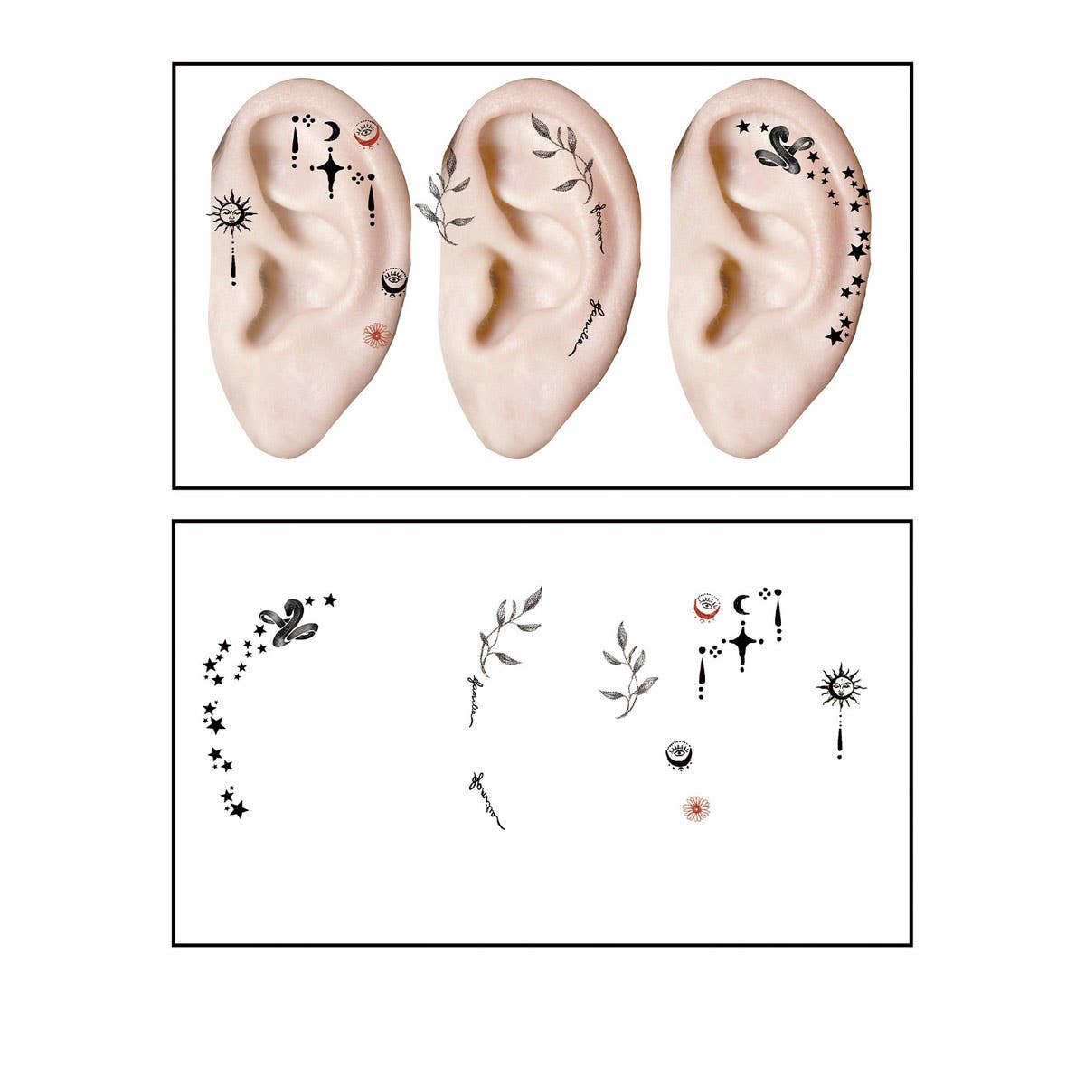 Cute Cartoon Ear Tattoos ? Waterproof Sticker Set