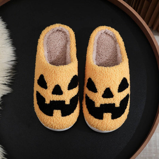 PUMPKIN HALLOWEEN GHOST WARM COTTON SLIPPERS_CWSHS0868