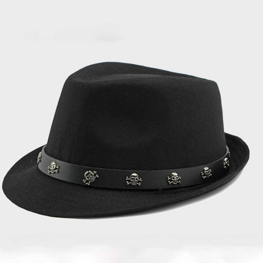 NEW AUTUMN HIP-HOP SKULL RIVET BELT JAZZ HAT_CWAH1912