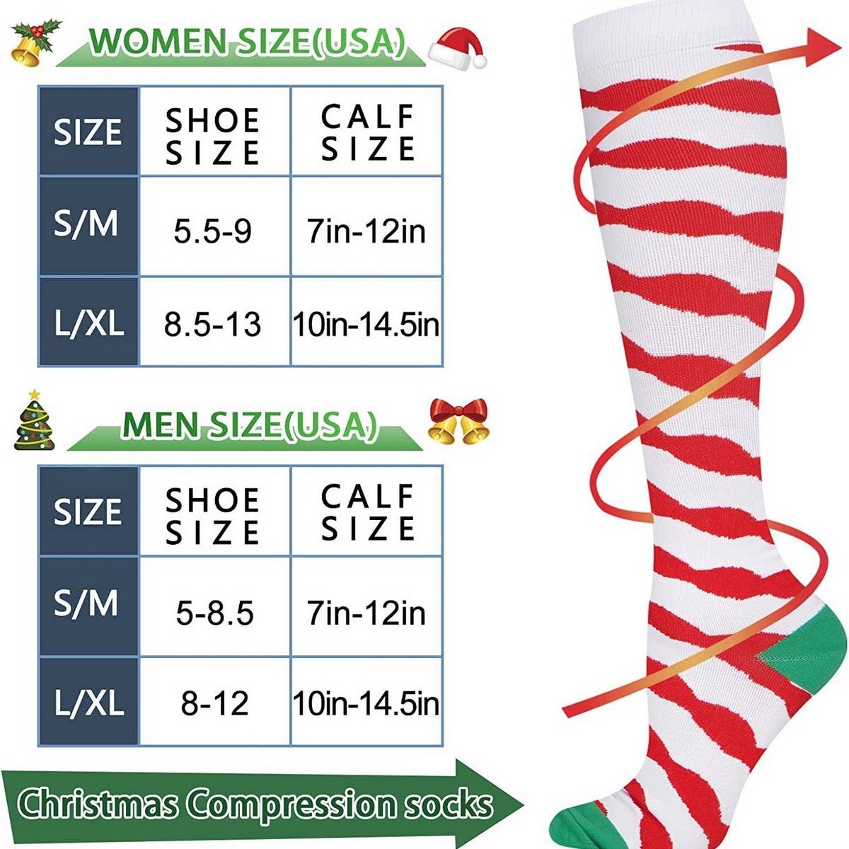 WOMEN'S CHRISTMAS SPORTS COMPRESSION SOCKS