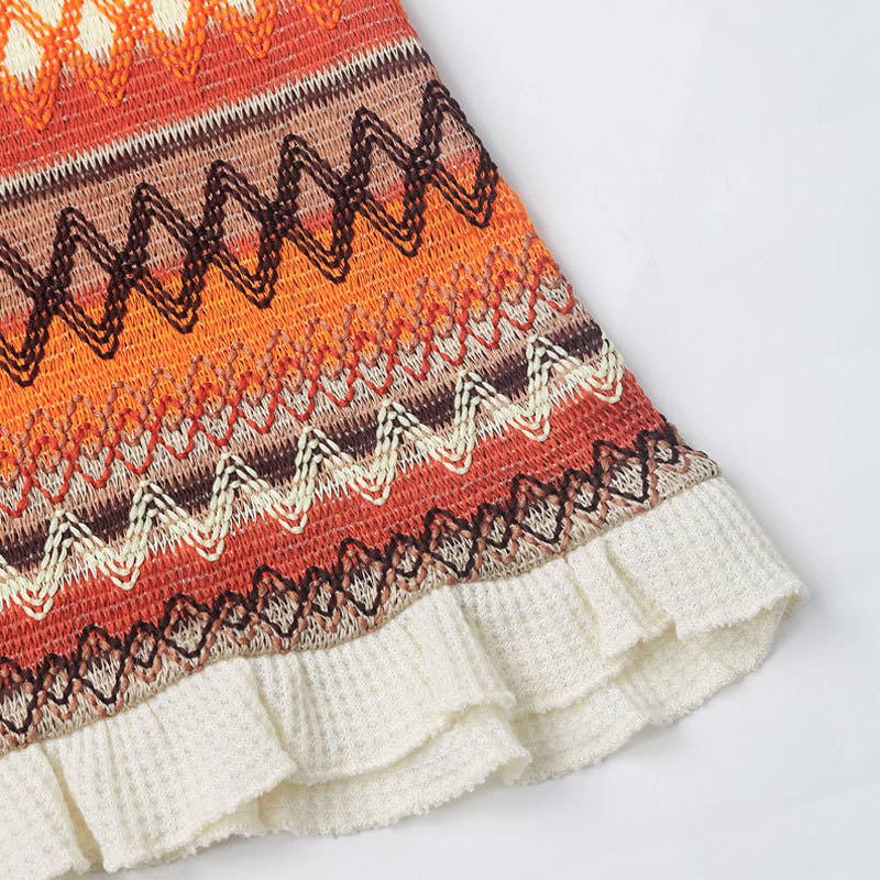 RIBBON KNIT HALTER STRAP DRESS