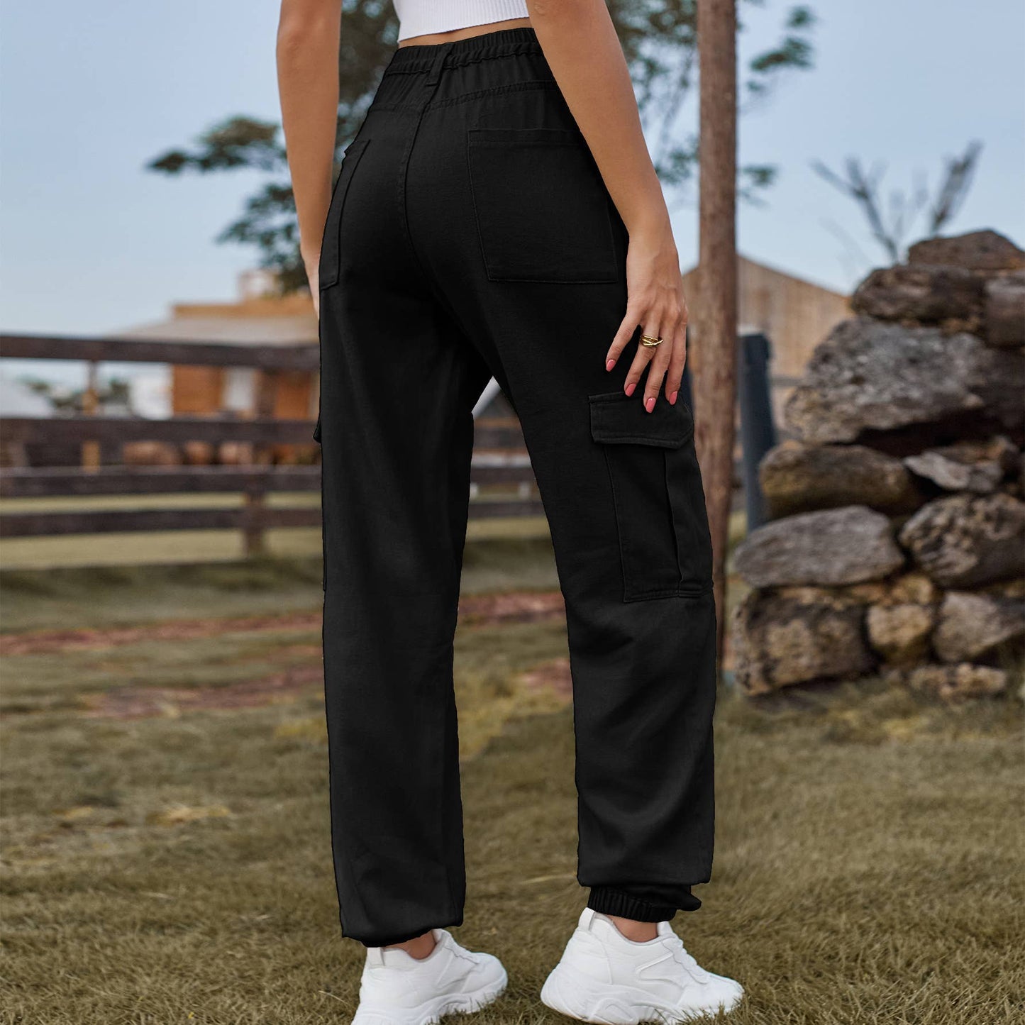 SEMI-ELASTIC PERSONALITY ALL-IN-ONE CARGO PANTS