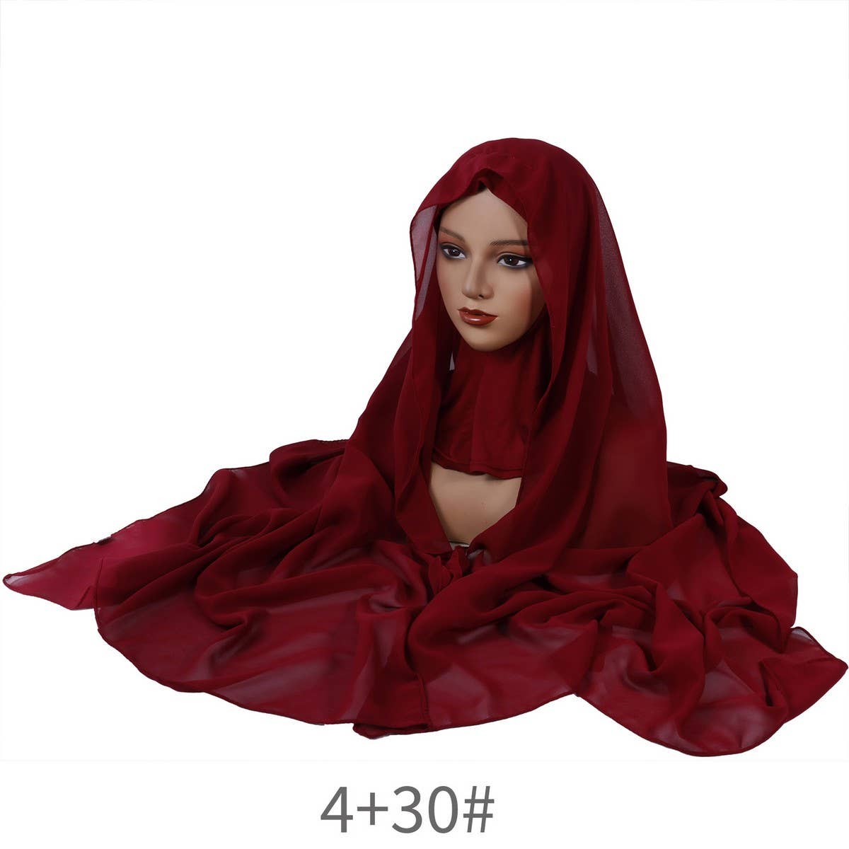 CLASSIC SOLID COLOR PEARL CHIFFON ETHNIC HEADSCARF