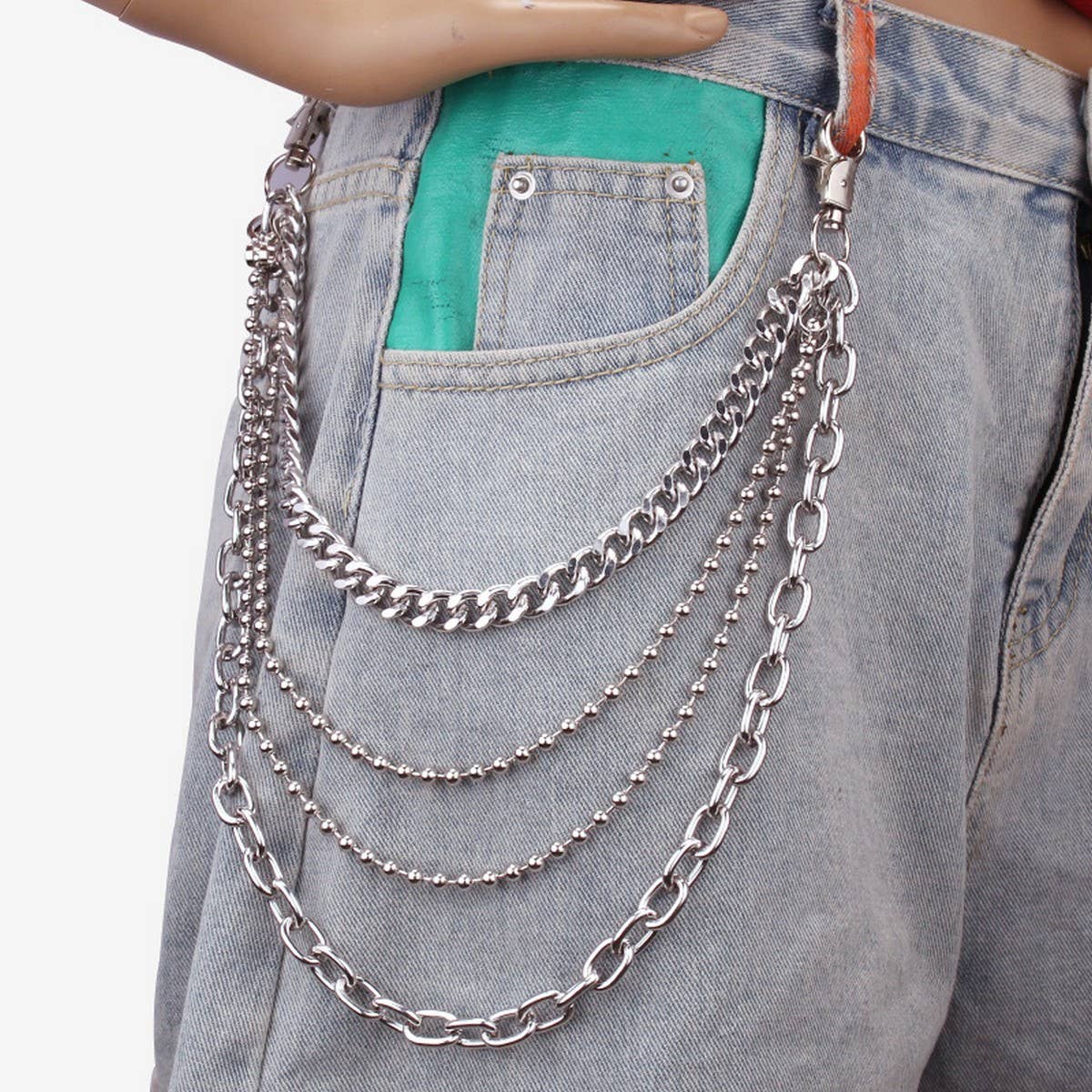HIP HOP PUNK STYLE METAL PANTS CHAIN