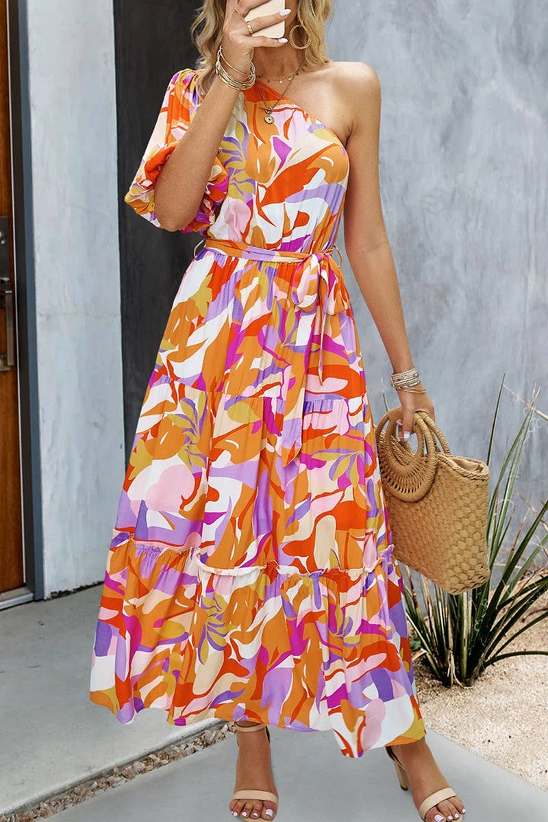 CWDMD4609_SUMMER ELEGANT ONE-SHOULDER MAXI DRESS