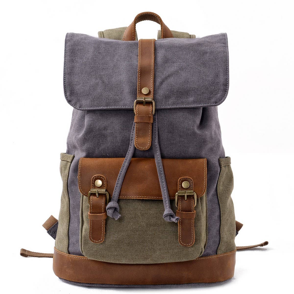 Men's Vintage Canvas Travel Hiking Backpack_CWAB5553
