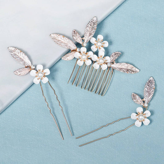 PEARL FLOWER BRIDAL HAIR ACCESSORIES SET_CWAHA2799