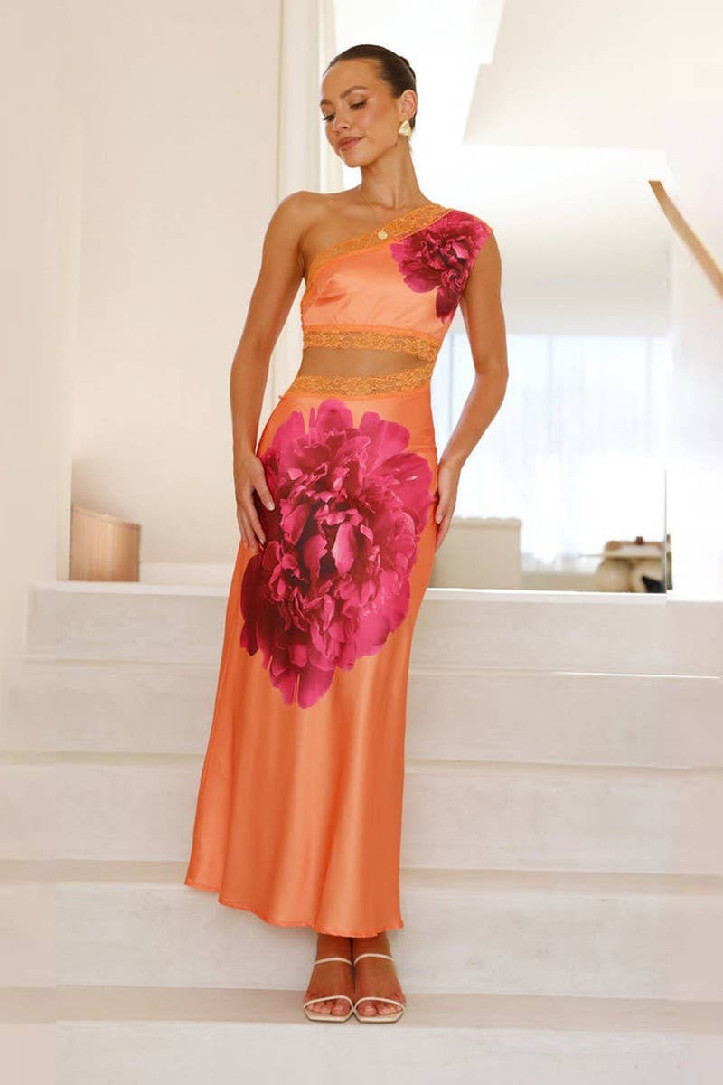 CWDMD5564_SOLID PRINTED STRAPLESS BOHO MAXI DRESS