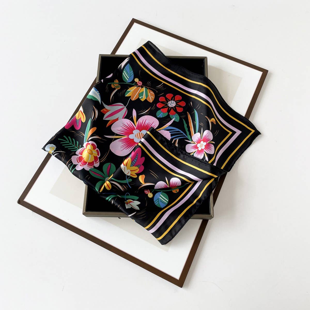 Elegant Polka Dot Satin Silk Scarf