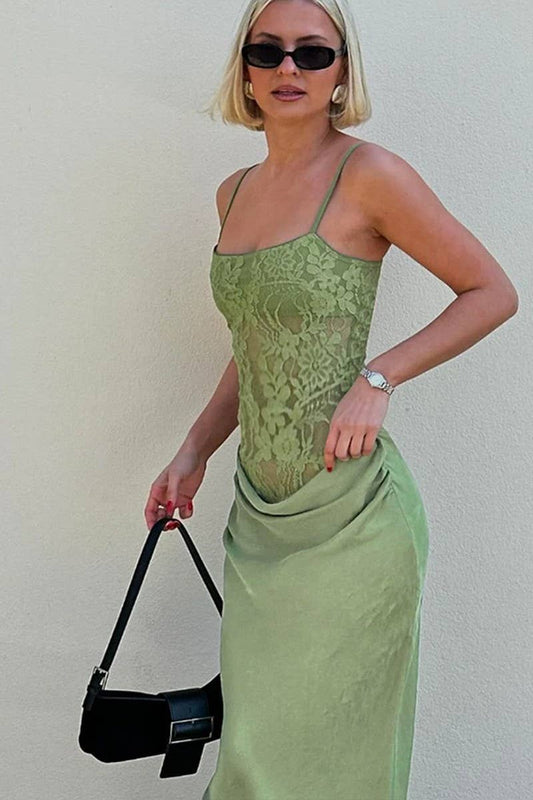 CWDMD5071_LACE SLIM FIT SPAGHETTI STRAP MAXI DRESS