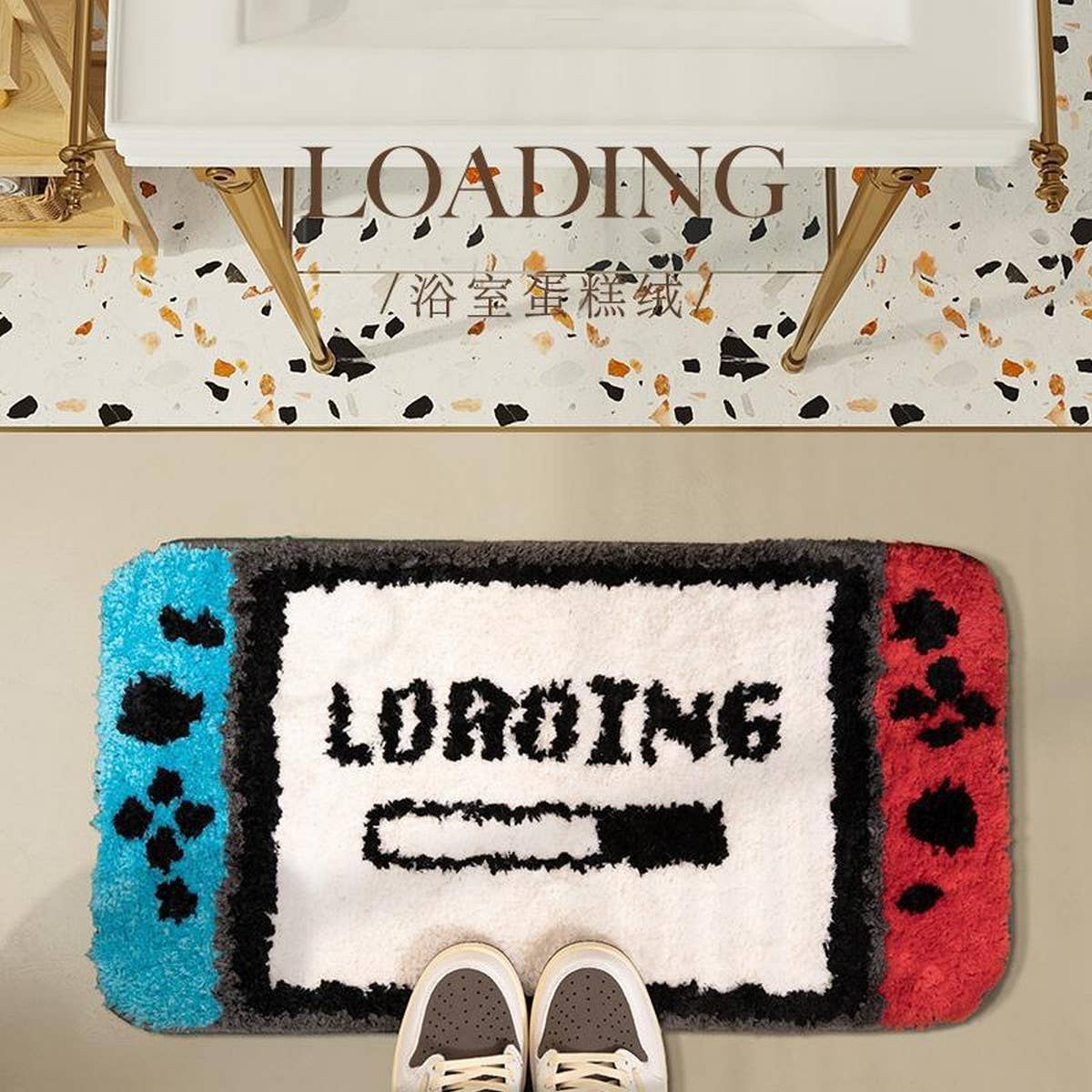 Quick-Dry Plush Bathroom Mat, Creative Gamepad Rug_CWMM7512