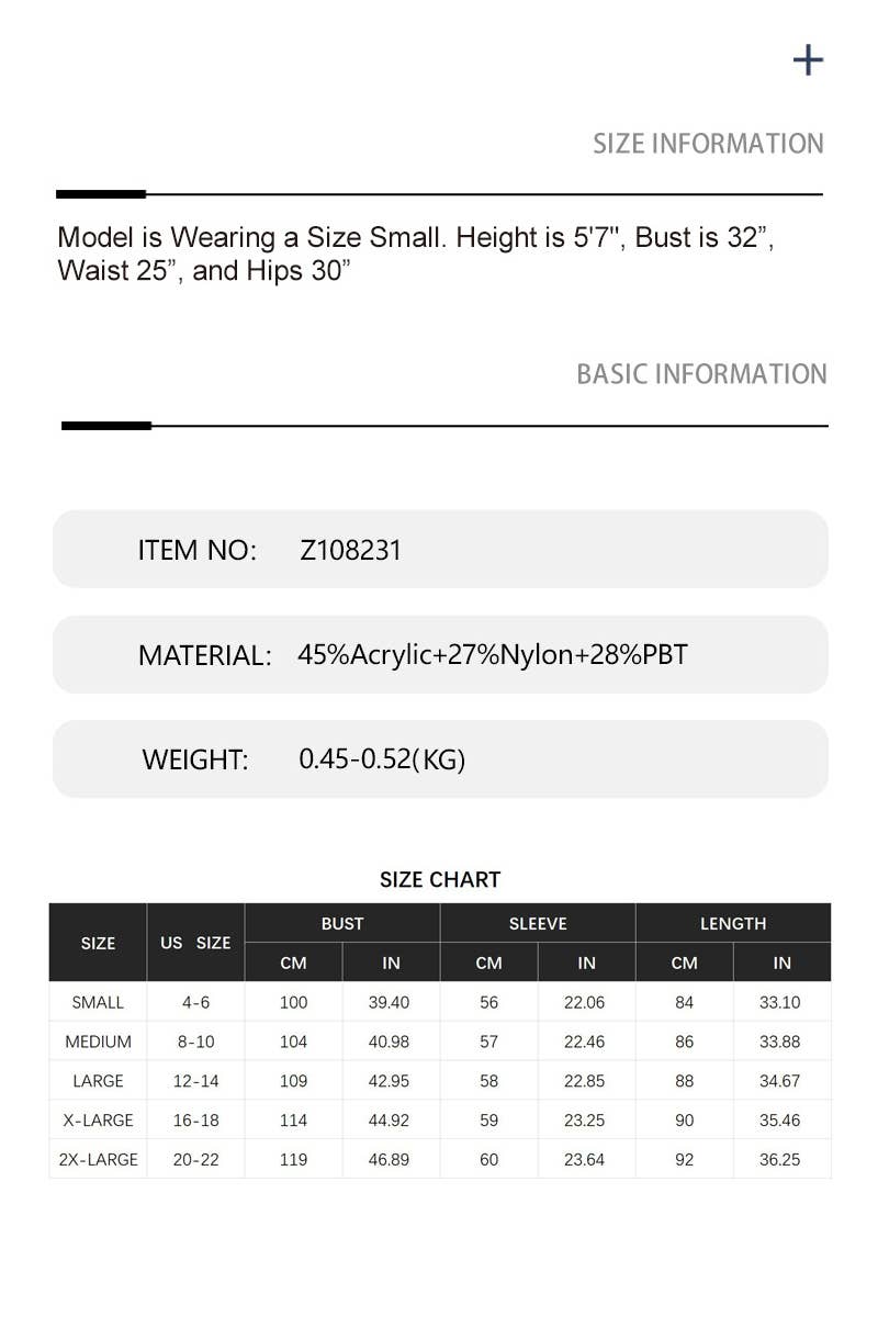 CWOCAL364 Casual Open Front Oversized Cardigan Sweater