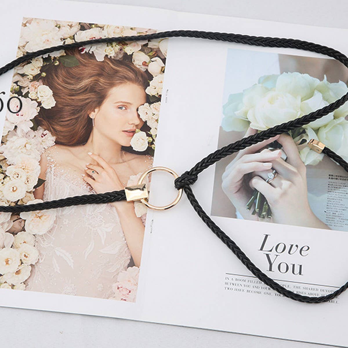 CWABE1180_FASHIONABLE ROUND BUCKLE KNOTTED TASSEL BELT