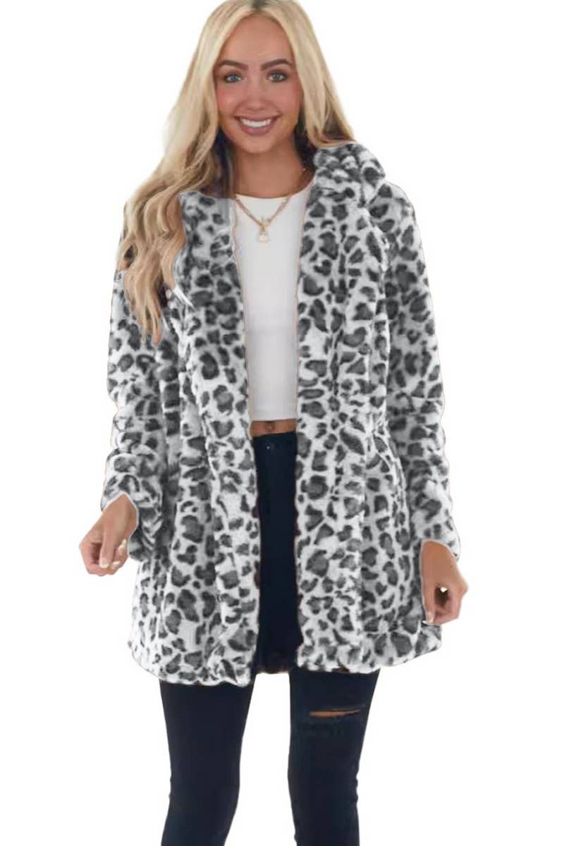 CWOCO00205_CASUAL LOOSE LEOPARD FAUX FUR COAT