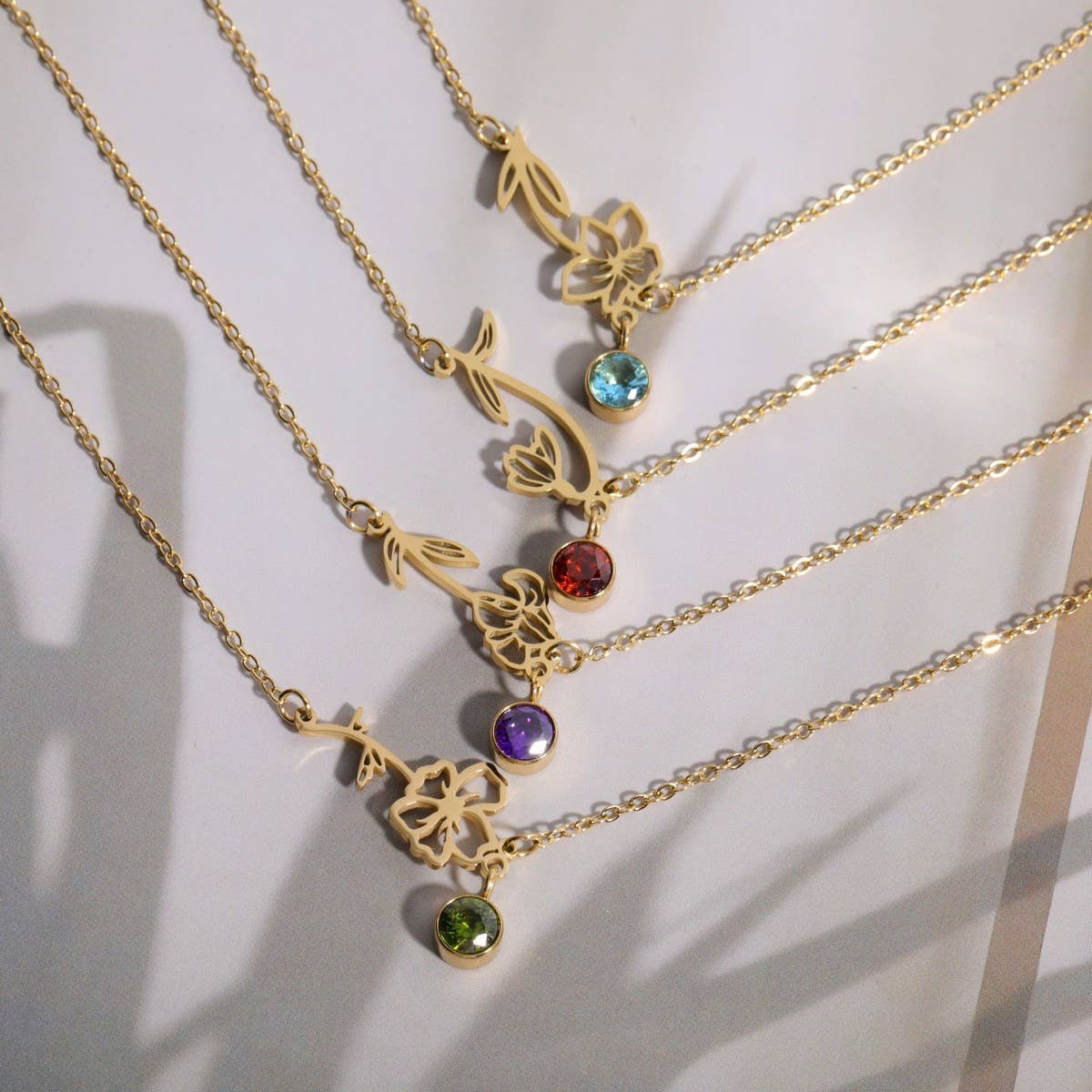 VINTAGE DECEMBER FLOWER ZIRCON PENDANT BRACELET