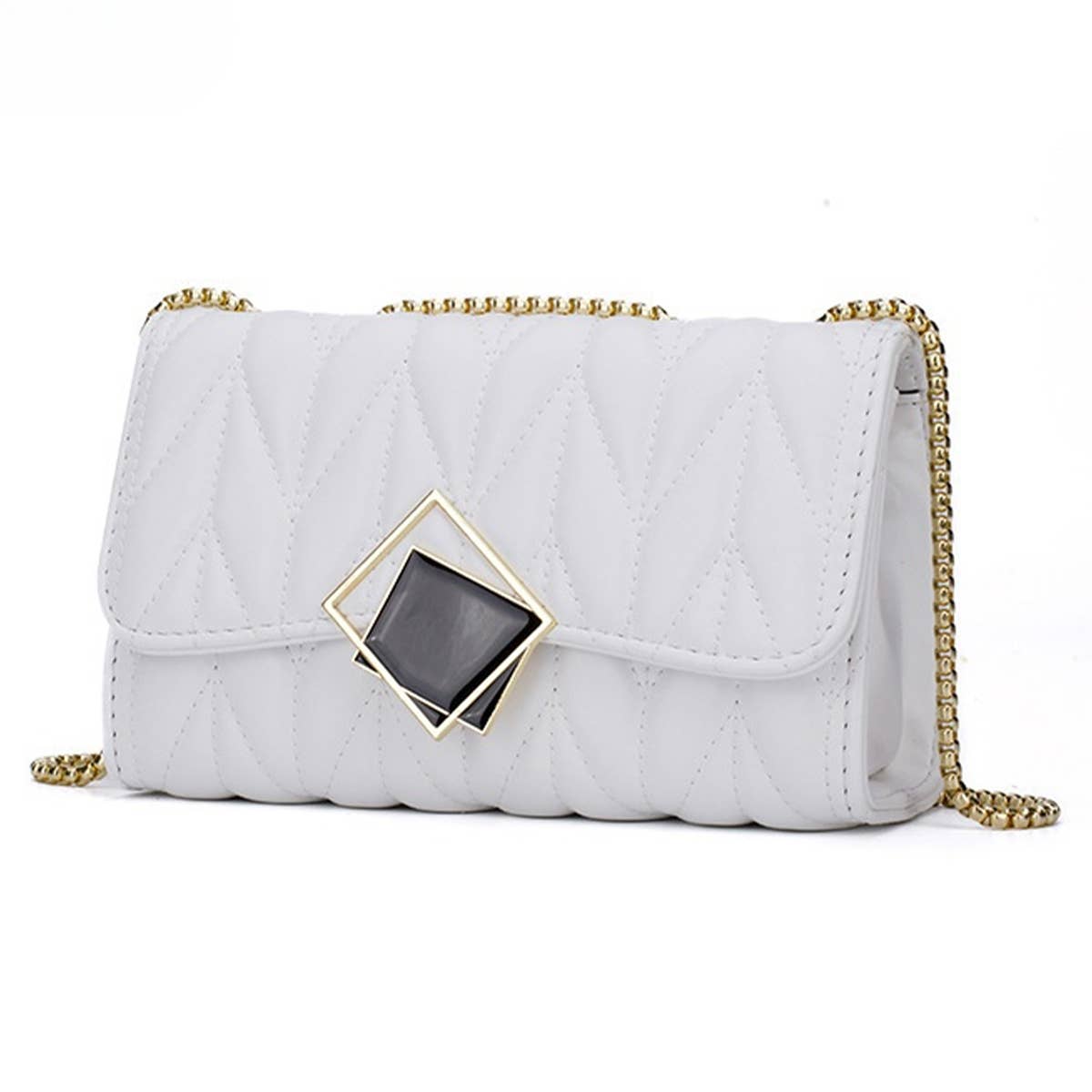 FASHION DIAMOND PATTERN EMBROIDERED SHOULDER BAG_CUAB0170