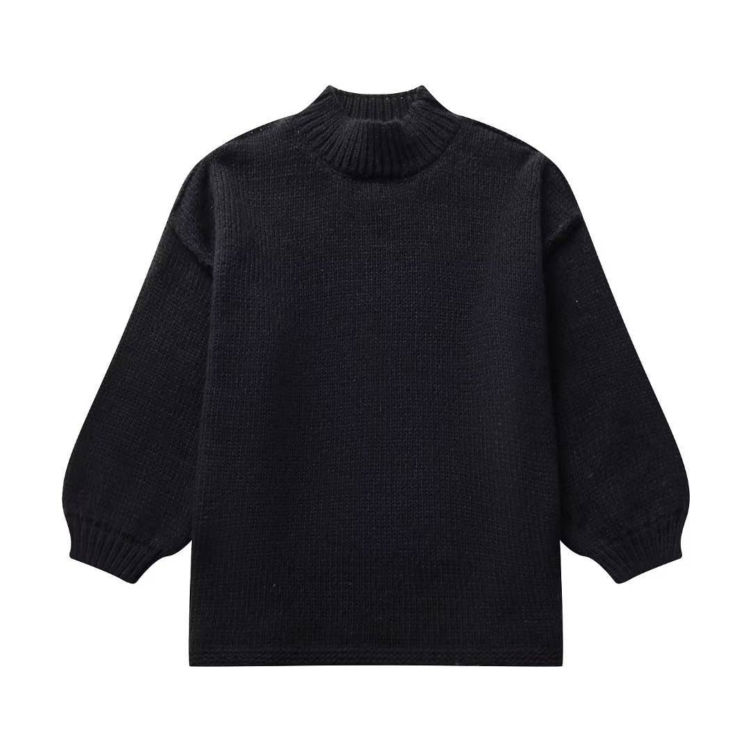 Simple and thin round-neck knitted sweater