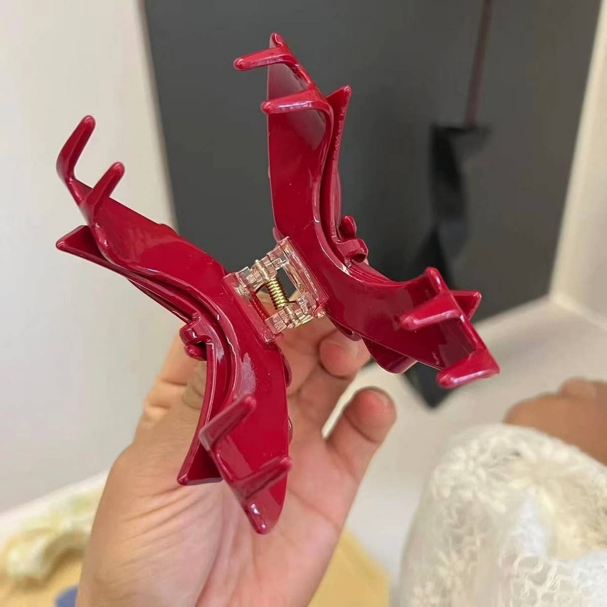 French Arch Hair Claw Bow Acetate Clip