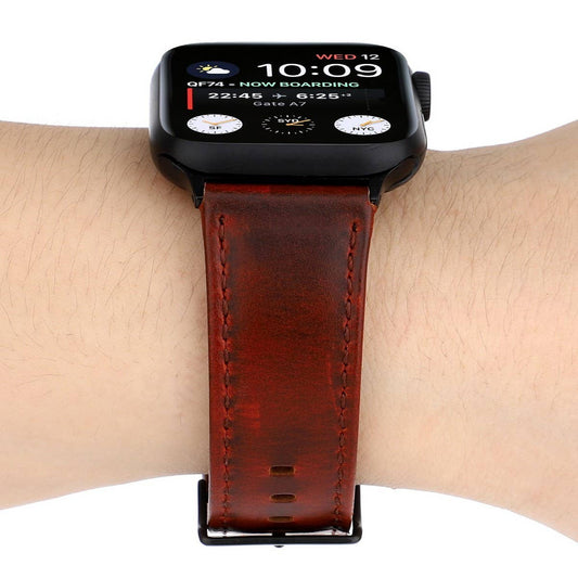 IWATCH7-1 SE CRAZY HORSE WAX LEATHER STRAP