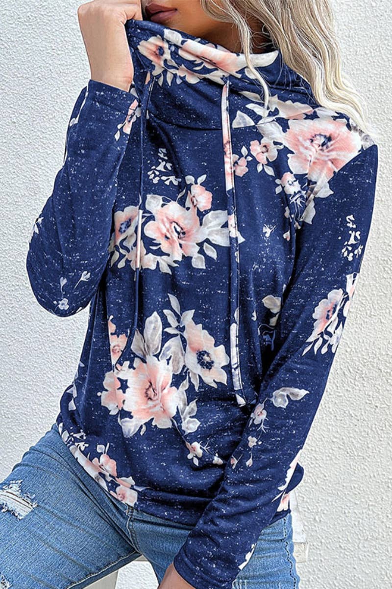 CWOHOL1015_PULLOVER PRINTED PILE NECK LONG-SLEEVED TOP