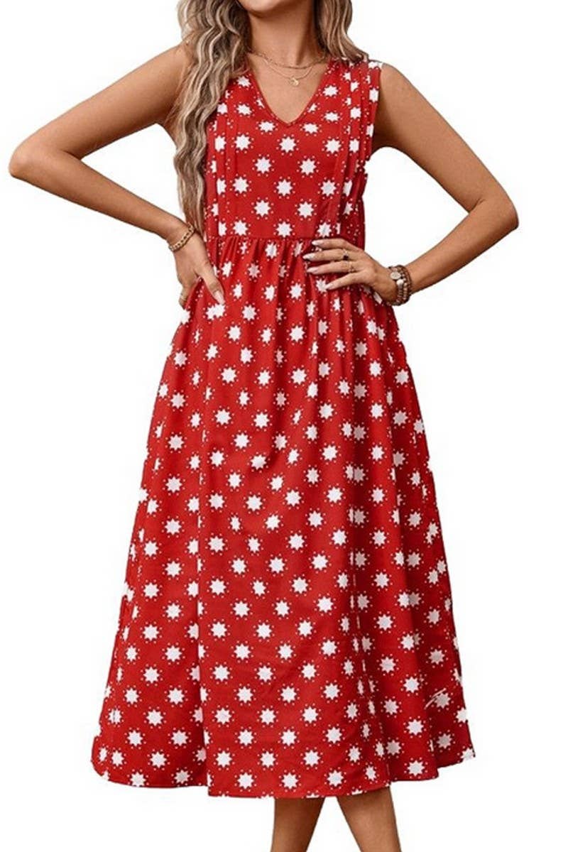 CWDMD2359_SLEEVELESS PRINTED DRESS