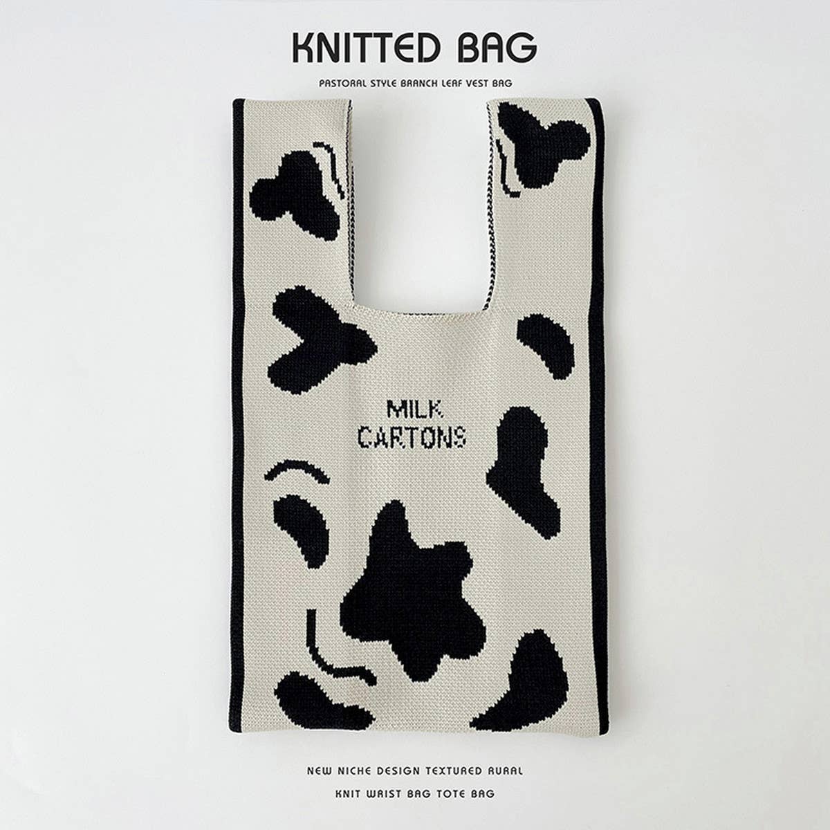 CUTE CARTOON ANIMAL KNITTED SHOULDER BAG HANDBAG_CWAB2397