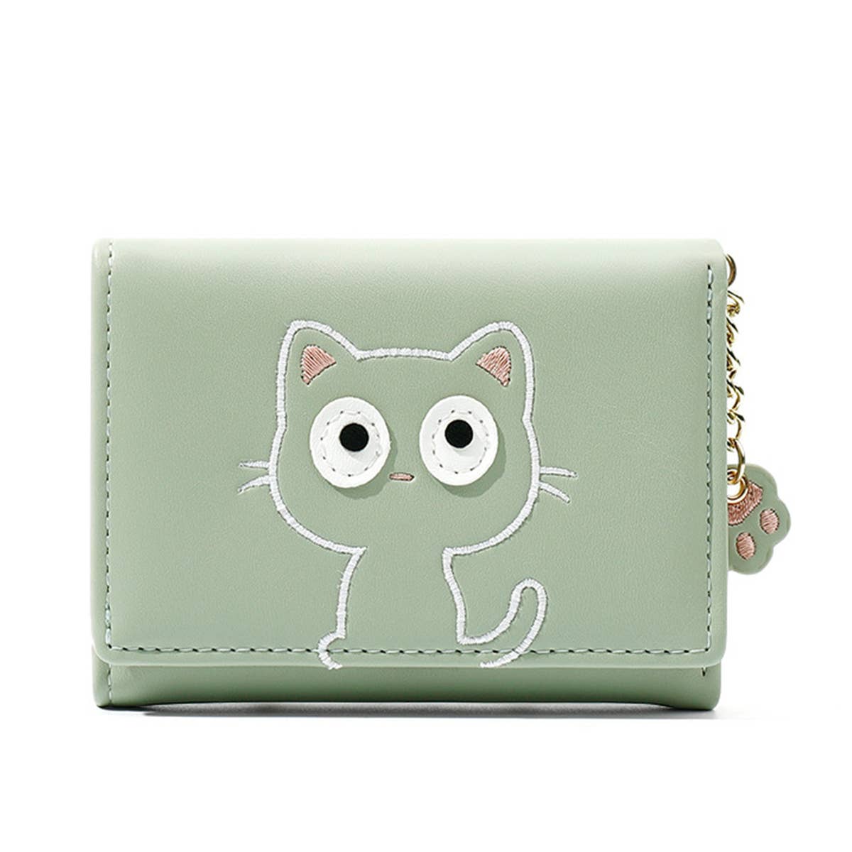 CUTE KITTEN PATTERNED ZIPPERED WALLET_CWAB1626