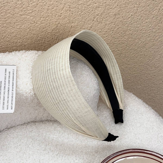 Retro knitted corrugated strip widened hair band