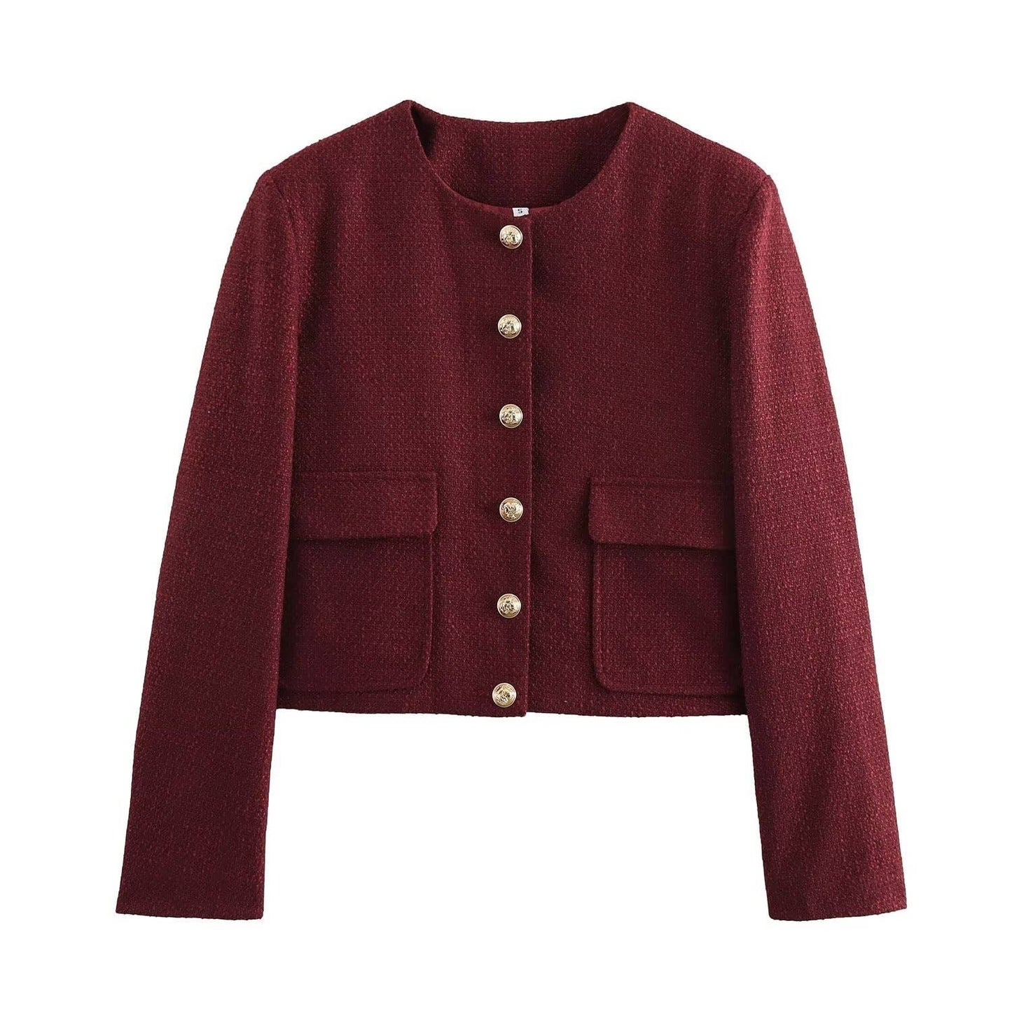 Short jacket short skirt suit with shoulder pads