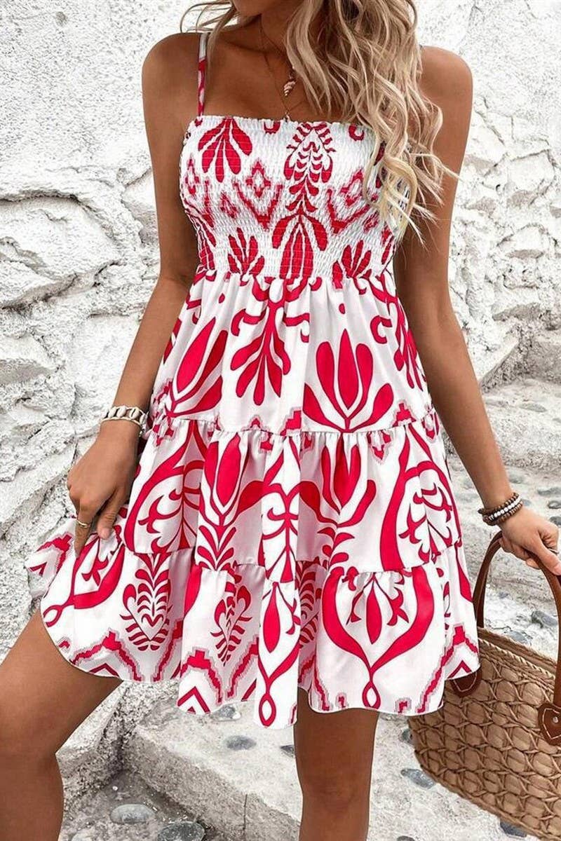 CWDSD8385_WAISTED PRINCESS PUFF SLEEVE MINI SLIP DRESS