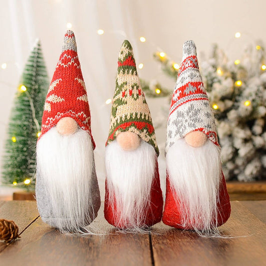 CHRISTMAS SNOWFLAKE KNITTED HAT OLD MAN ORNAMENTS