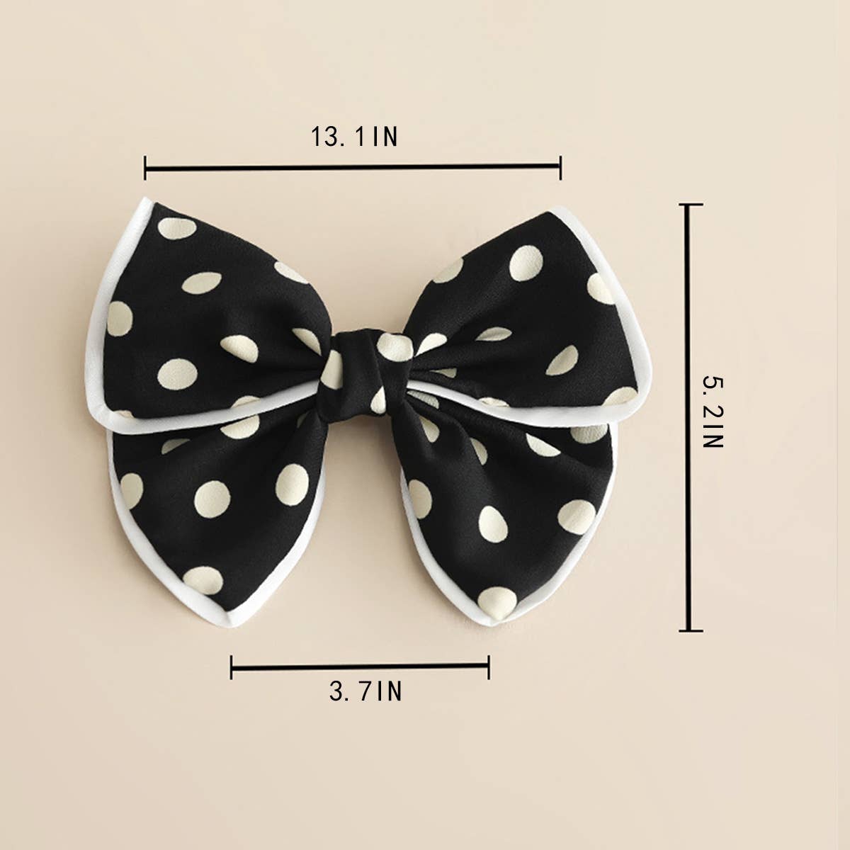 POLKA DOT BIG BOW TEMPERAMENT HAIRPIN_CWASC1064