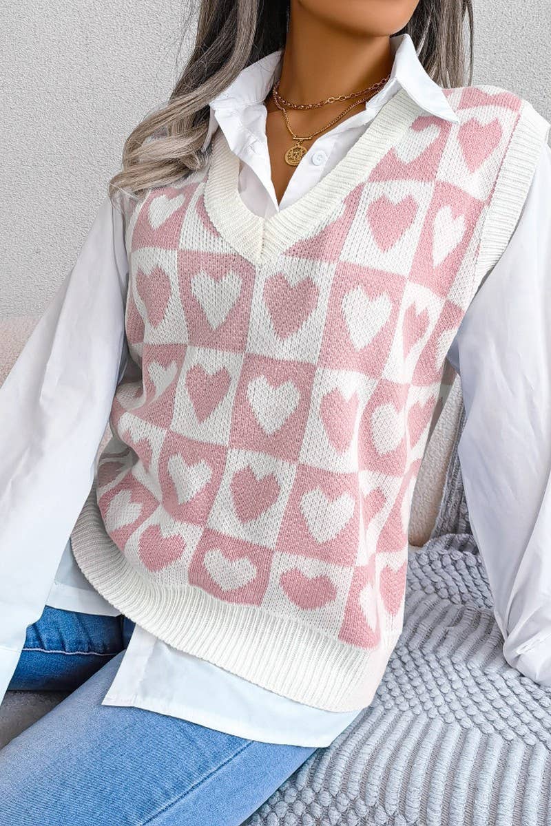 WOMEN LOVE KNIT SWEATER VEST_CWOSWSL0043