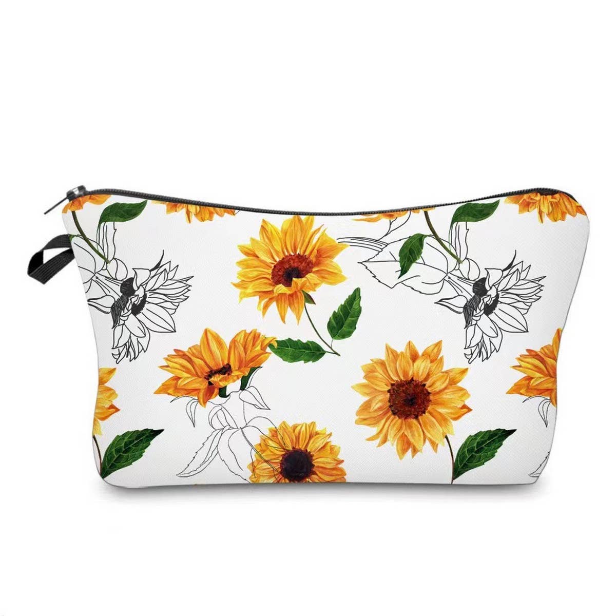 NEW PRINTED SUNFLOWER FLOWER COSMETIC BAG_CWAB2263