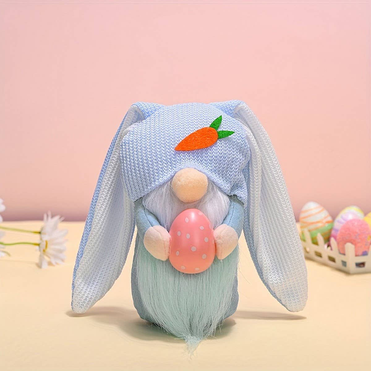 EASTER LONG-EARED BUNNY FACELESS DOLL FIGURINE