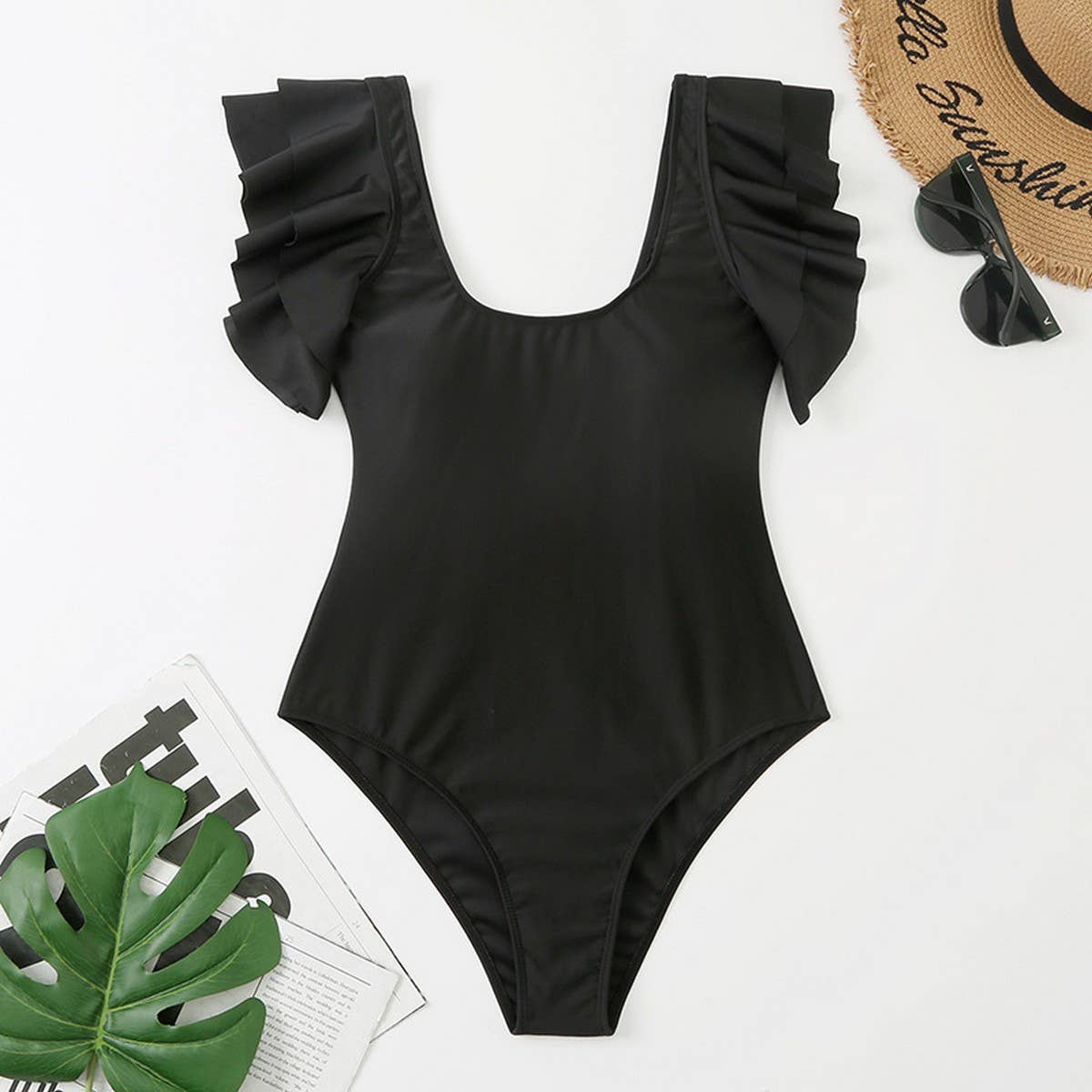 WOMEN'S SOLID COLOR BIKINI SEXY ONE-PIECE SWIMSUIT